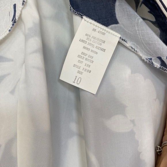 Vintage 70’s Blue And White Prairie Cottage Core Maxi Dress Women’s 10 Ruffle - Picture 3 of 16